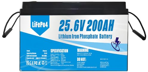 LiFePO4 Batterie 24V (25,6V) 200Ah Lithium Eisenphosphat Batterie, geeignet zum Ersatz von Blei Säure Batterien, für Solarenergie, Notstromversorgung usw.