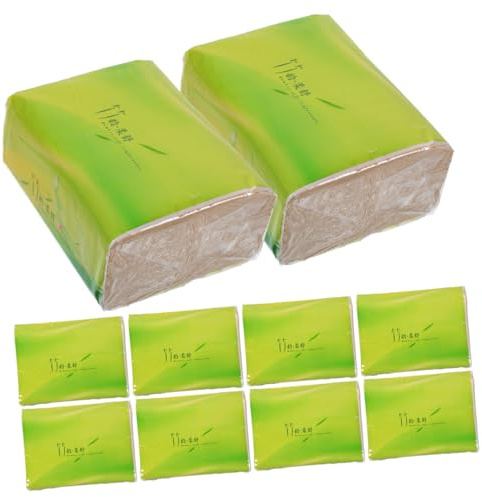TOYANDONA 10 Packs Natural Bamboo Pulp Extraction Napkins Travel Paper Hand Towels Light Yellow Practical Tissue Paper for Outdoor and Home Use
