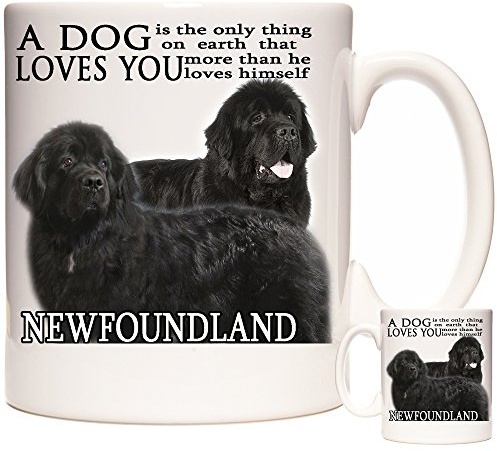 KAZMUGZ Newfoundland Coffee Mug, A Dog Loves You, Gift Mug, 11oz Ceramic Mug, Gift for Newfoundland Fans