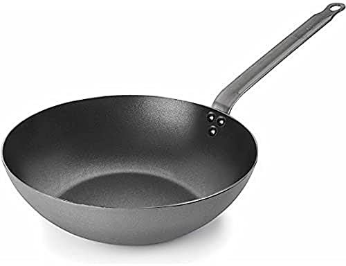 Lacor - 63829 - Wok Ferrum, Wok Hierro 100% Natural con Antiadherente Tri-Capa, Libre de PFOA, Mango Ergonómico, Apto para Todo Tipo de Cocinas, Alta Conductividad Térmica, Ø28 cm, Espesor 2 mm