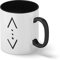 Cukur Turkish Schwarze Innenseite mit passendem Henkelbecher Mug| Lustige Neuheitstassen für Kaffee-Tee 312ml