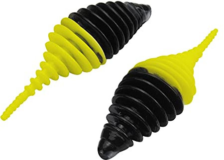 FTM Omura Baits Pongo 6,5cm 3,2g - 5 Gummiköder, Geschmack:Knoblauch, Farbe:schwarz/neon gelb