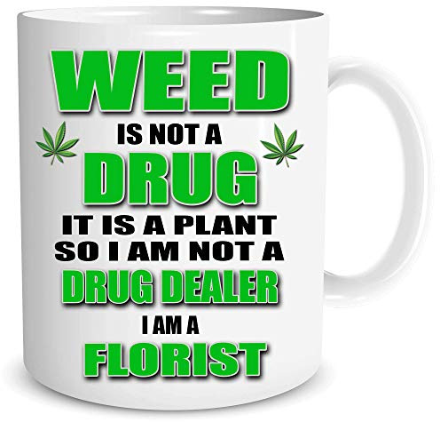 Cannabis Mug Rude Cheeky Funny Weed Birthday Boyfriend Present Friend Gift Not A Drug Dealer I'm A Florist Novelty Adult Banter Joke WSDMUG1713