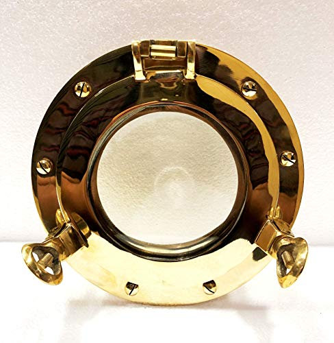 Nautical Collection Store Canal Boat Porthole 21.59 Shiny Brass Window Door Window Glass Porthole Home Decor