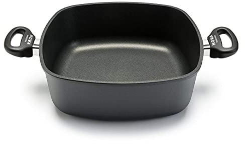 Aluguss Bräter, backofenfest bis 280 °C, Antihaft beschichtet, Induktion, Made in Germany, für alle Herdarten, PFOA frei (28x28x10 cm LxBxH)