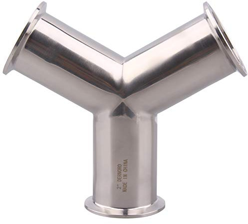 DERNORD Tri Clamp Wye Clamp End True Y Type Cross Tee Tube Stainless Steel 304 Three Way Elbow 2 Inch Pipe OD