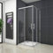 AICA SANITARIOS Mampara Esquinera Puertas Correderas Cromado 5mm Vidrio Templado 70x70x185cm