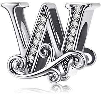 Lorrifal Solid 925 Sterling Silber Brief Initial W Charm Pandora Europäische Armband Halskette Frauen Mädchen Schmuck Geschenk
