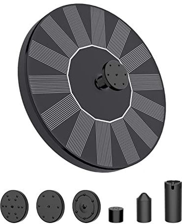 Solar Fountain Pump, 1.4W Circle Garden Solar Powered Water Pump Solar Panel Kit Water Pump for Pond, Fountain, BirdBath, Garden Decoration, Water Cycling, No Electricity Required