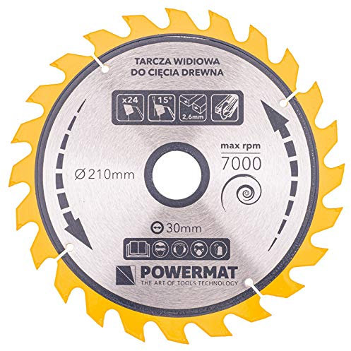 Lame de scie circulaire pour bois en carbure Ø 210x30 mm 24 dents