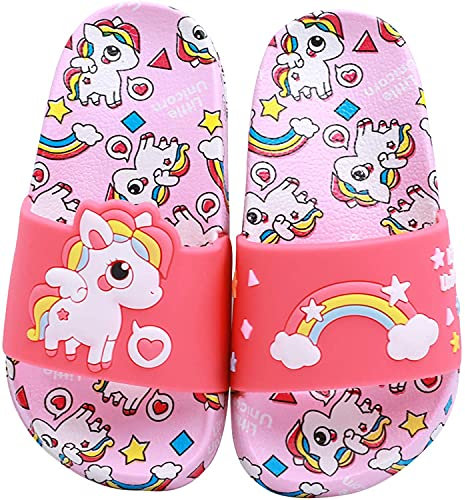 HausFine Ciabatte da Doccia Scarpe da Spiaggia e Piscina Unicorno Bambini Pantofole da Bagno Ragazzi e Ragazze Pantofole da Interno E da Esterno Sandali Unicorno