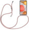 Handykette Kompatibel mit Xiaomi Mi 11 Lite 5G Hülle, Weiches Silikon Stoßfest Handyhülle mit Kordel zum Umhängen, MoEvn Transparent Necklace Schutzhülle mit Band für Xiaomi Mi 11 Lite, Roségold