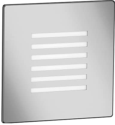 ledscom.de LED Treppenlicht/Wandeinbauleuchte FEX für innen und außen, Gitter, eckig, edelstahl, 85 x 85mm, kaltweiß