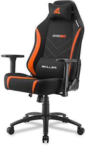 Sharkoon SGS20 Sedia da gioco, acciaio legato, nero/arancio, normale