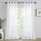 Deconovo Tende per Interni con Anelli, Tende Voile Semi-Trasparenti Moderne per Finestre Camera da Letto Soggiorno in Finto Lino 2 Pezzi, 140x260 CM Bianco