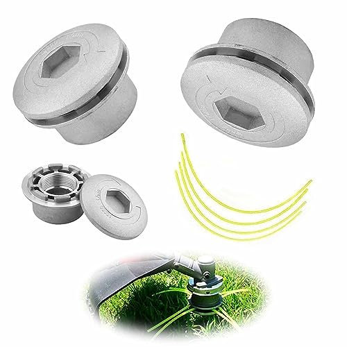 2 Stück Universal Rasentrimmer Kopf, Aluminium Fadenkopf Rasentrimmer Kopf, Universal Aluminium Rasentrimmerkopf, Rasentrimmer Kopf, für Motorsense Garten Rasentrimmer, Garten Rasen Terrasse