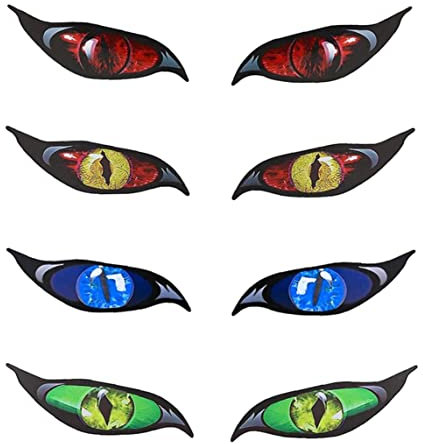 Zombie -Serie Red/Yellow Evil Eye Decal Aufkleber, PVC -Autoaufkleber -Aufkleber Reflektierender Motorrad -Autodekorationsaufkleber (15 * 6 cm) Helmaufkleber, Augen -Aufkleber, Aufkleber für
