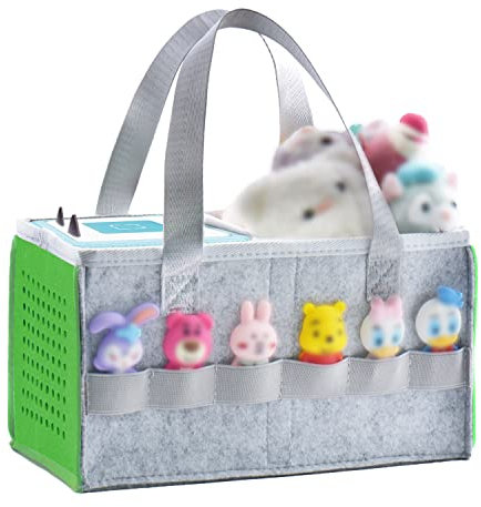 REEKNOKOL Tragetasche für Toniebox-Starterset und Zubehör, Filz-Organizer-Tasche für Tonies-Figur und Toniebox, Reise-Tonies-Tragetasche mit Griff für Toniebox & Zubehör (Grasgrün)