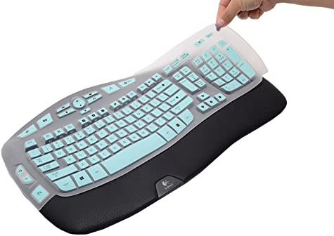 Keyboard Cover for Logitech K350 MK550 MK570 Wireless Wave Keyboard,Dust-Proof Silicone Keyboard Protector Skin for Logitech K350 MK550 MK570 Keyboard Protective Accessories(Gradient Mint)