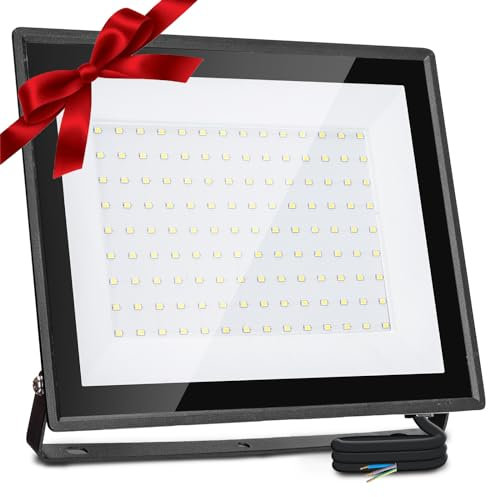 Aigostar Foco LED Exterior 100W 8700LM, Proyector Impermeable IP65, 126 LED, 6500K Blanco Frío Para Garaje, Jardín, Patio, Parque