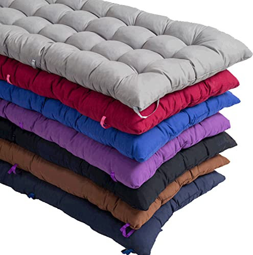 Klassisches Gartenbankkissen, 2-Sitzer, 3-Sitzer, für den Außenbereich, Metall- oder Holzbank, Schaukel, Stühle, Lounge-Sitz, Entspanner, rechteckig, weiche Sitzmatte, 150 x 45 cm