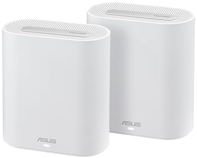 ASUS ExpertWiFi EBM68 (AX7800) 2 Pack, Sistema WiFi Mesh de Tres Bandas, optimo para Negocios, 5 SSID y VLAN, Portal de Invitados, Puerto de 2,5 Gbps, Seguridad de Red de Nivel Comercial, Blanco