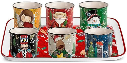 Egan Set di 6 bicchierini natalizi vassoio. La referenza è: 120066