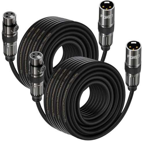 FORE Mikrofonkabel XLR Stecker auf XLR Busche Kabel 10.5m 2-Stück