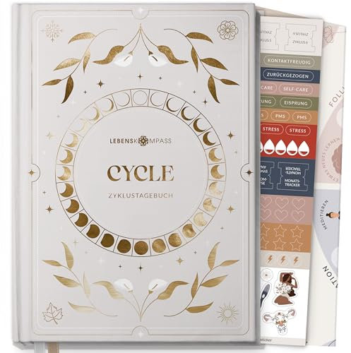 Lebenskompass Zyklustagebuch BALANCE Periodenkalender für Frauen und Mädchen, Für 6 Zyklen und Notizen - Zykluskalender mit Monatsübersicht, Reflexionsfragen und vieles mehr, DIN A5
