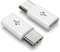 USB 3.1 Typ C Adapter passend für Nubia Red Magic 9 Pro | Micro USB auf Type C Converter Stecker | Weiß