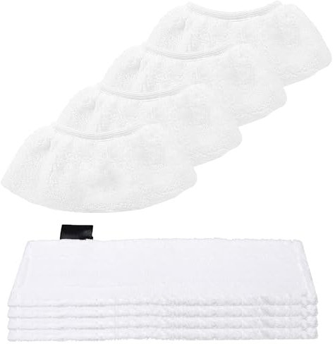 8 Bonnettes Microfibre Lingettes pour Nettoyeur Vapeur Karcher Easy Fix SC2 SC3 SC4 SC5 ,Lingettes Bonnettes Accessoire pour Karcher Vapeur (4 Chiffons pour le sol+4 Housses pour la Buse Manuelle)