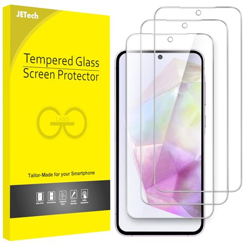 JETech Schutzfolie für Samsung Galaxy A35 5G 6,6 Zoll, 9H Gehärtete Glas Displayschutz, Anti-Kratzer, HD Klar, 3 Stück