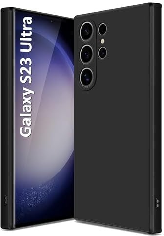 Cyber-Tech Silicone Case for Samsung Galaxy S23 Ultra 5G, Soft-Touch, Shockproof, DustProof, Phone Cover for Samsung Galaxy S23 Ultra 5G – Black