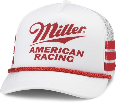 AMERICAN NEEDLE Miller High Life Beer Talladega Racing verstellbare Snapback-Baseballmütze, Weiß (24003A-MHL-WHT), Talladega (Weiß), Einheitsgr��e