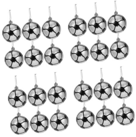 Ciieeo Dekoration 24 STK 6 cm Feiertagsparty-Sportfans-Enthusiasten-Weihnachtsball-Dekorationsanhänger-Basketballball Trainingsanzug Rugby hängende Verzierung Weihnachtsdekorationen