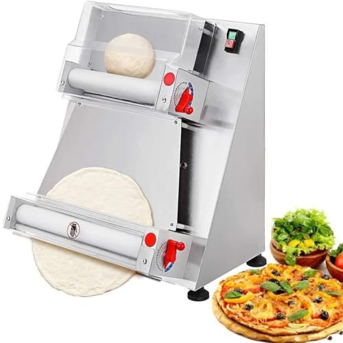 Máquina Para Hacer Prensa De Pizza Eléctrica 370W, Máquina Prensadora De Masa Para Pizza Semiautomática De Acero Inox, Laminadora De Rodillo Para Masa Para Pizza, Pastel, Tortillas, Pastelería,30cm