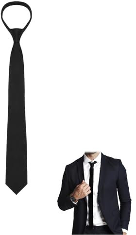 DAODAO Schwarze Krawatte Herren Schmal, Schmale Krawatte, Krawatte Schmal, Black Tie, Krawatte Schwarz Schmal, Schwarze Krawatte Herren, Für Hochzeit Abschlussfeier Schule, 1 Packung