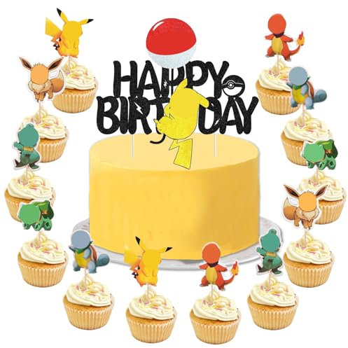 YOGARTH 25 Stück Tortendeko Jungen Mädchen, Kuchen Deko Kindergeburtstag, Tortendekoration Cake Topper Set, Happy Birthday Topper für Kinder Geburtstag Party Kuchen Dekoration (A)
