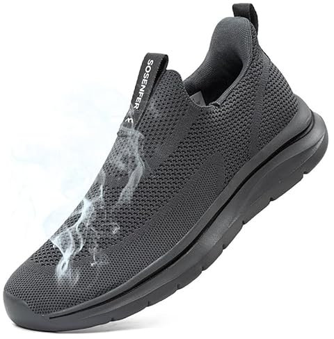 Sosenfer Schuhe Herren Slip On Sneaker Fitness Turnschuhe Atmungsaktiv Ohne Schnürsenkel Walkingschuhe Hand-Free Freizeit Schlupfschuhe für Gym-SHENHUI-46