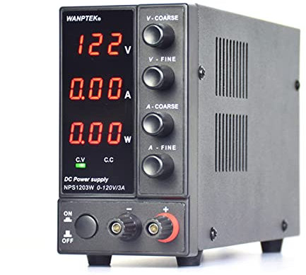 Loobiiny 0-120V Regelbares DC Labornetzgerät Digital Lab DC Bench Power Source AC Trafo Netzgerät Labornetzteil Adjustable Power Supply 3A 360W