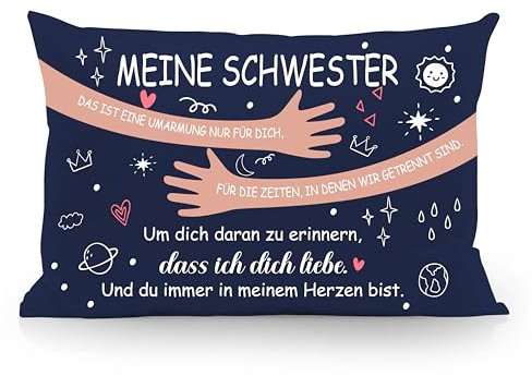 Aosumin Meine Schwester das ist eine Umarmung nur für Dich Um Dich daran zu erinnern DASS ich Dich Liebe Kissenbezüge für Schwester Schwester Geburtstag Weihnachten Geschenk Kissenbezüge(Schwester-b)