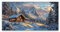 JOSUE Grau, weiß Bilder Winterlandschaft XXL Wald, Sonnenuntergang in den Bergen Wohnzimmer Wandbilder Leinwandbilder Bild auf Leinwand Kunstdruck Wanddeko-70x140cm Ungerahmt
