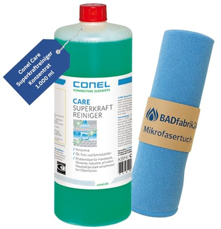 BADfabrik24 CONEL CARE Superkraftreiniger 1 L Konzentrat + Mikrofasertuch