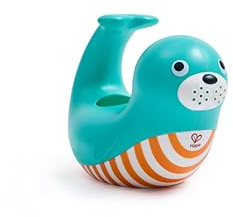 Hape Happy Splashers Seal Krug – lustiges und funktionales Badespielzeug für Wasserspiel – verbessert die Hand-Auge-Koordination mit verspielten Spritzern, ideal für Kleinkinder – einfacher Griff