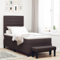 vidaXL Boxspringbett mit Matratze und Bank Dunkelbraun 100X200 cm Stoff Stylisches Design Bequeme Unterstützung Einfache Montage Ideal für Schlafzimmer Grau Möbel Schlaflösung Modernes Erwachsenen