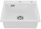Fregadero de cocina de 50 x 45 cm, de piedra de cuarzo, empotrable, 1 lavabo con desagüe y rebosadero (blanco)