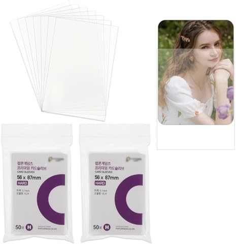 YUZNA 100 Stück Fotokartenhüllen 56x88mm Kpop Photocard Sleeves Klare Klarsichthüllen Wasserdicht Karten Hüllen Kartenhüllen Kartenschutzfolie Transparente