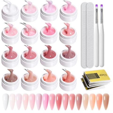 GZSYY Builder Gel Aufbaugel für Gelnägel 16PCS Acrylgel für Nägel Nagelverlängerung Gel