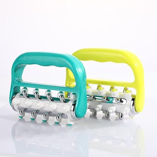 Massageroller 2 Stück Lymphdrainage Massagegerät Massage Roller Selbstmassagerolle Handmassageroller Lipödem Massagegerät Grün & Gelb