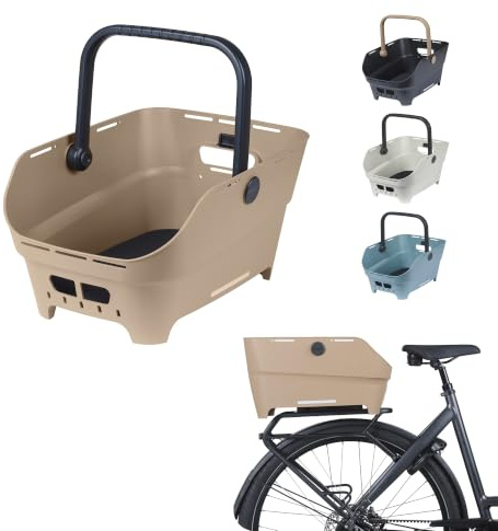 Basil Cento Neo MIK Fahrradkorb Gepäckträger hinten – 21L – aus Recyceltem Kunststoff – Reflektierend – 46.9x23.7x14.1 cm